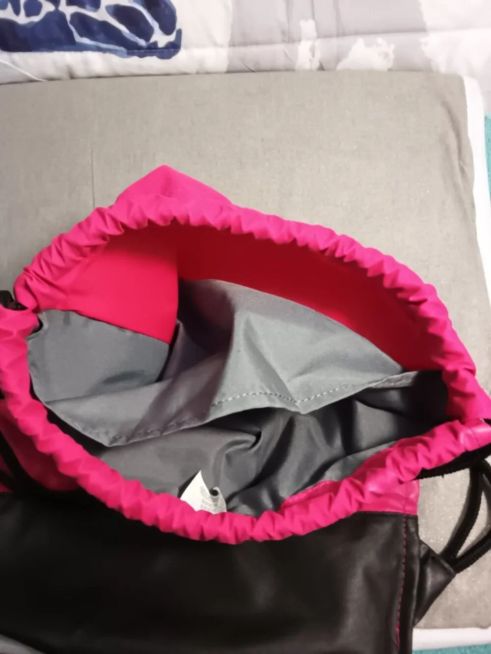 Nike Pink and Black Drawstring Backpack